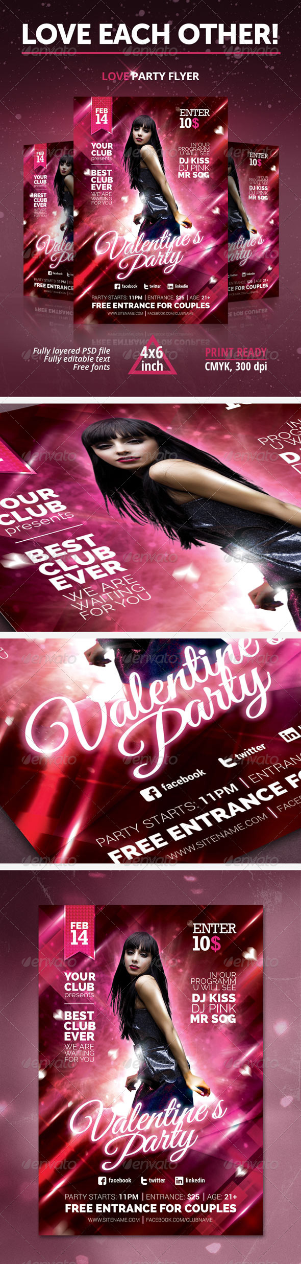 Valentine`s Day (Love) Party Flyer