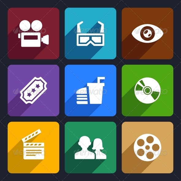 Movie Flat Icons Set 38 Movie Flat Icons Set 38