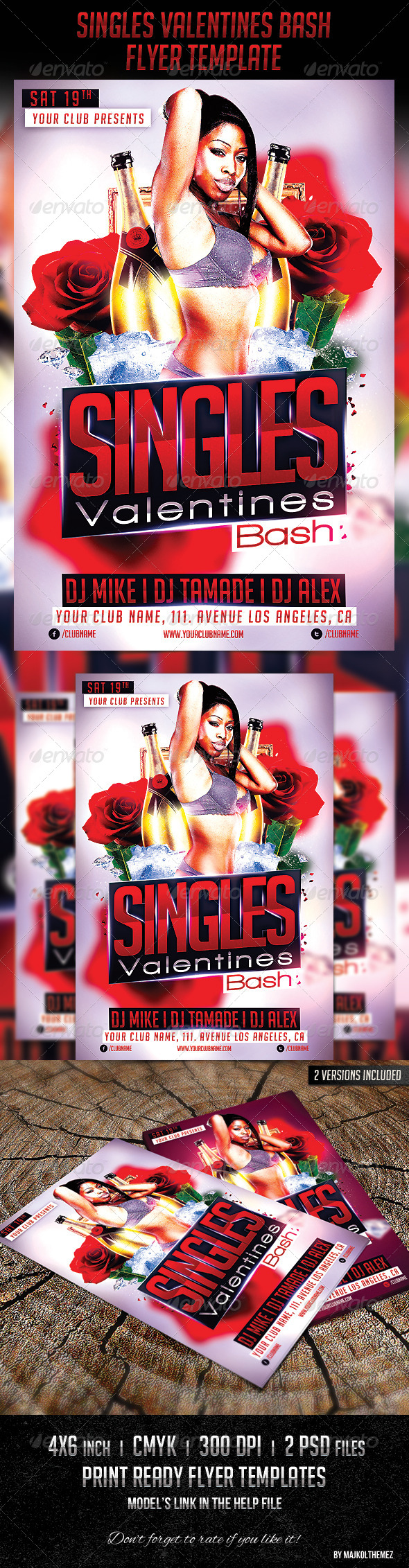 Singles Valentines Bash Party Flyer - Events Flyers