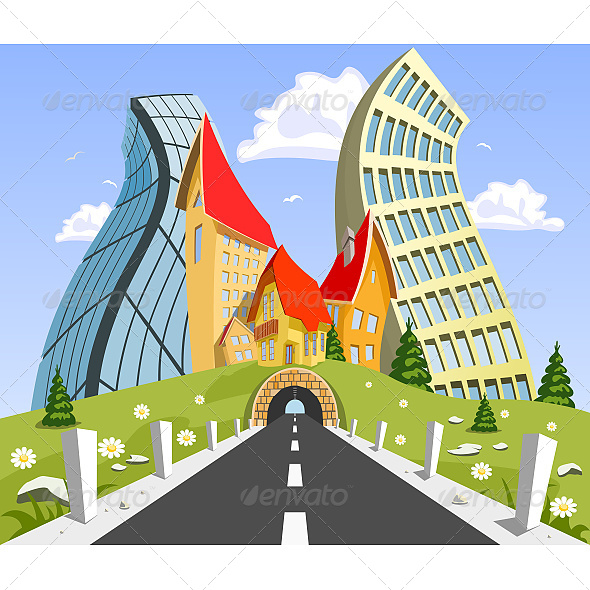 City Surrounded by Nature Landscape City Surrounded by Nature Landscape