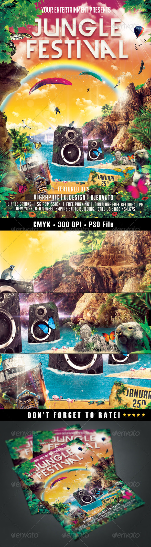 Jungle Festival Flyer - Events Flyers