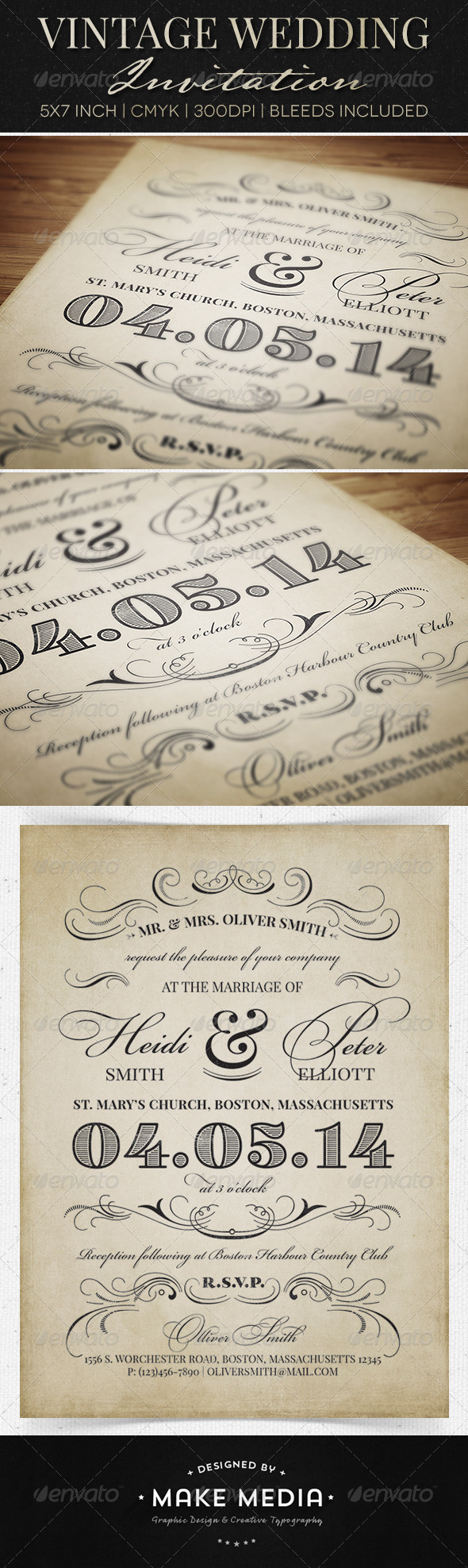 Vintage Wedding Invitation