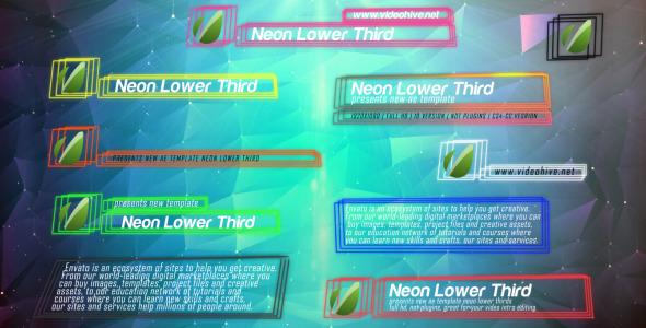 Neon Lines Lower Third V2 10 Pack Neon Lines Lower Third V2 10 Pack