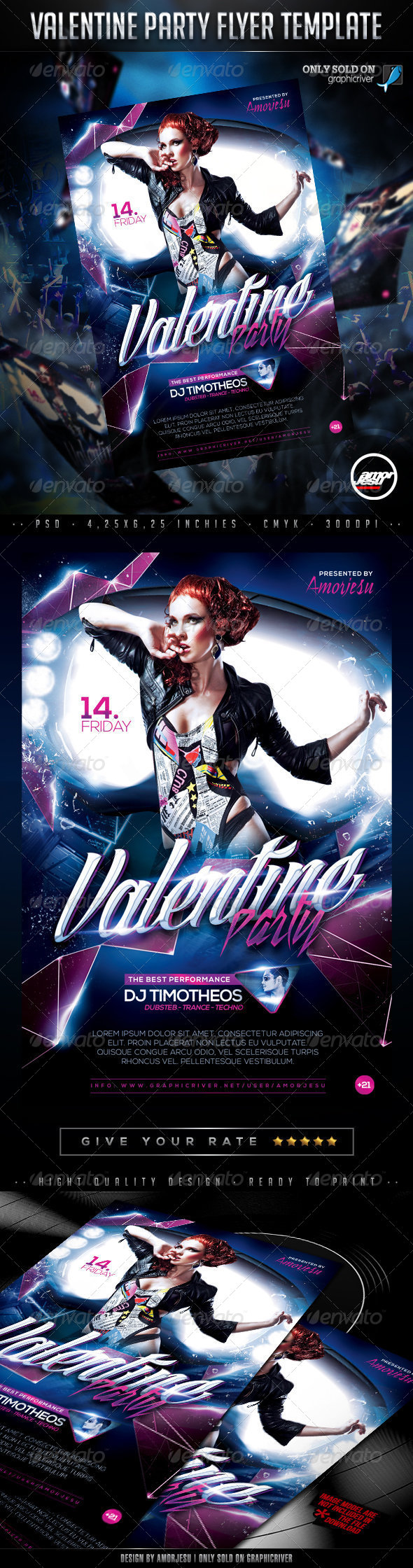 Valentine Party Flyer Template