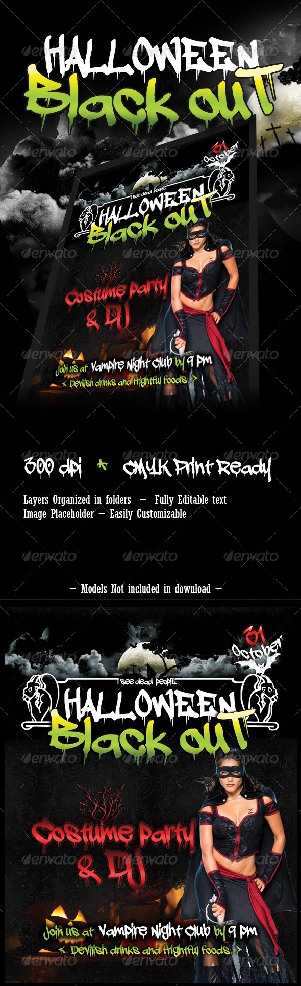 Halloween Blackout Flyer Template