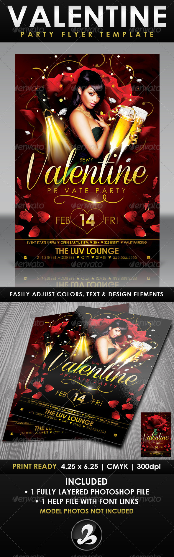 Valentine Private Party Flyer Template