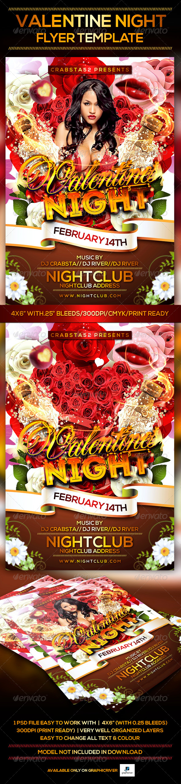 Valentines Night Flyer Template