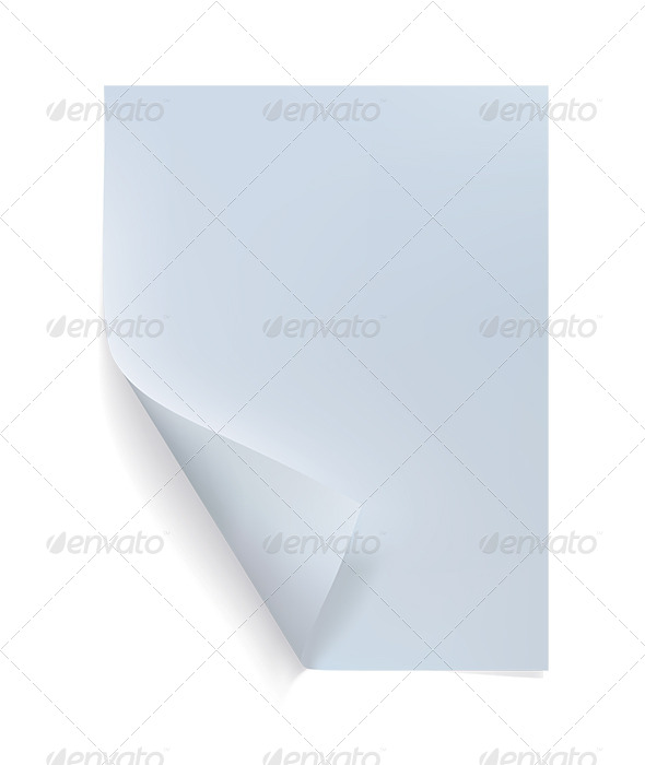 Blank Sheet of Paper with Curl Blank Sheet of Paper with Curl