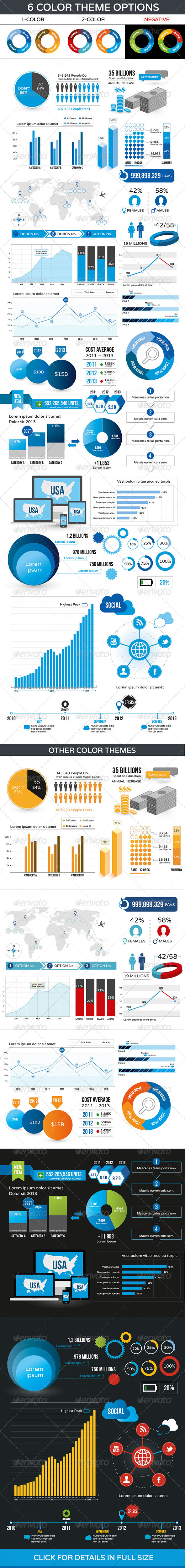 Presentation Infographic Elements-6 Color Options