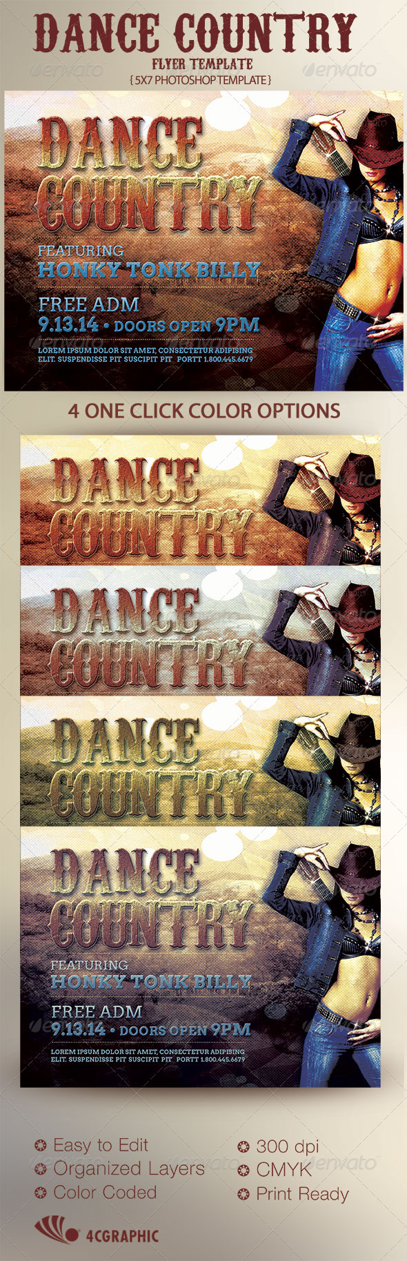 Country Dance Flyer Template - Events Flyers