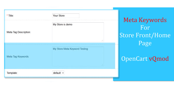Meta Keywords For OpenCart Store Home Page - vQmod