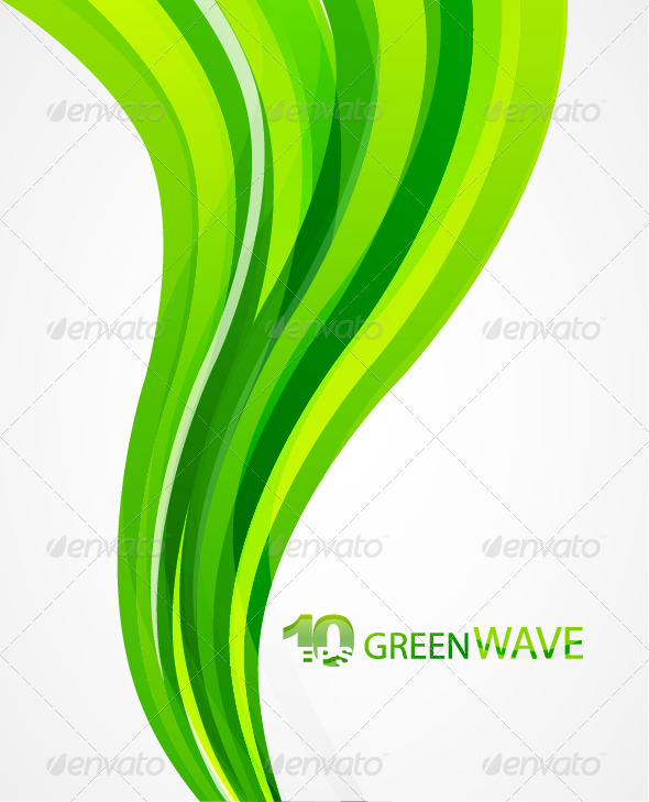 Vector green wave abstract background Vector green wave abstract background