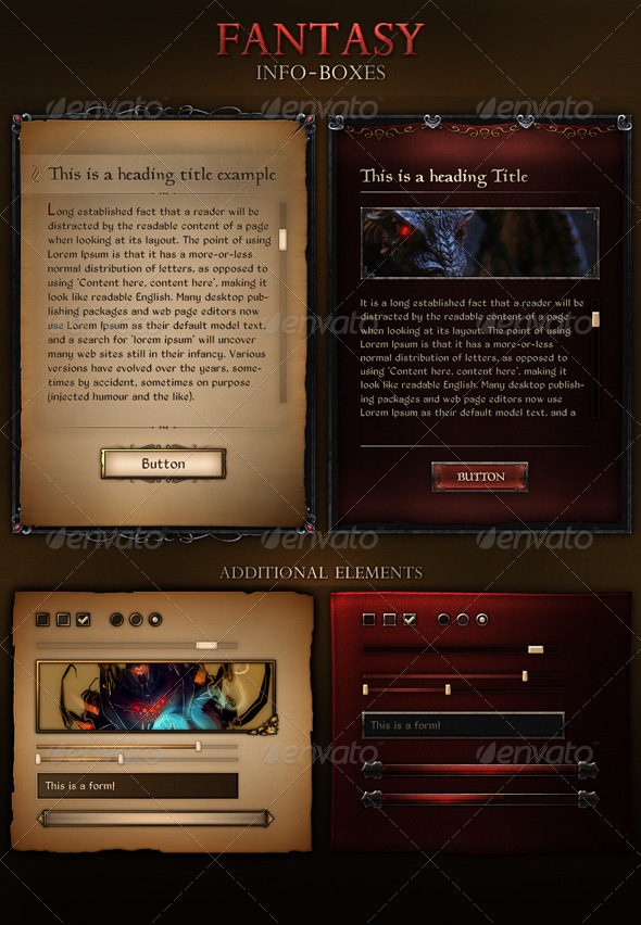 Fantasy Info Boxes Fantasy Info Boxes