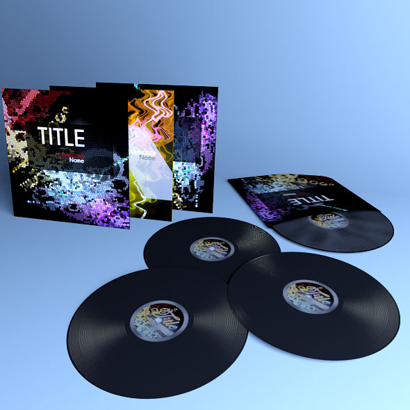 Vinyl Record Disk with box and pouch wrap - 3DOcean Item for Sale