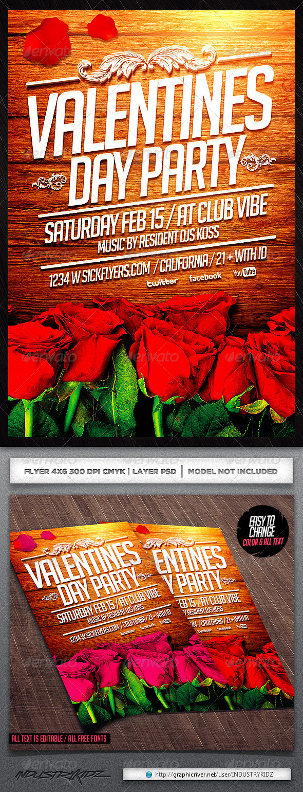 Valentine's Day Flyer Template - Holidays Events