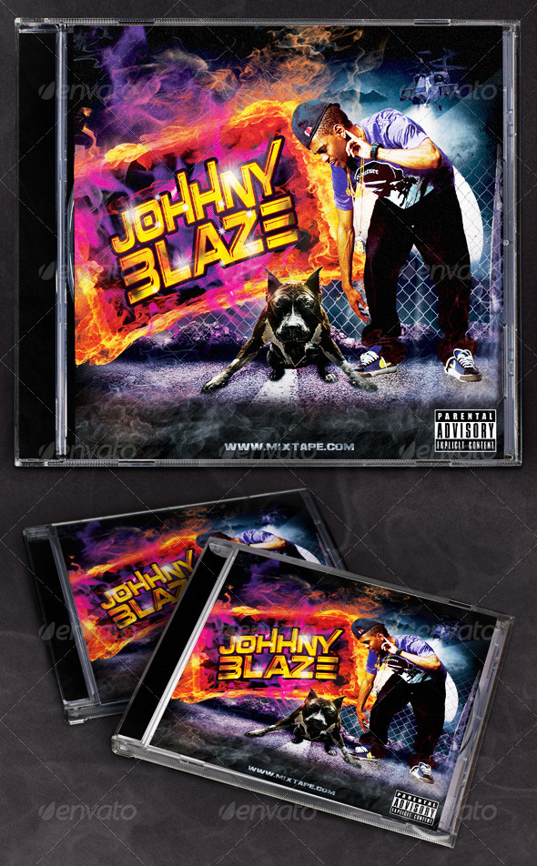 Hip Hop Blaze Mixtape/CD Cover - CD & DVD artwork Print Templates