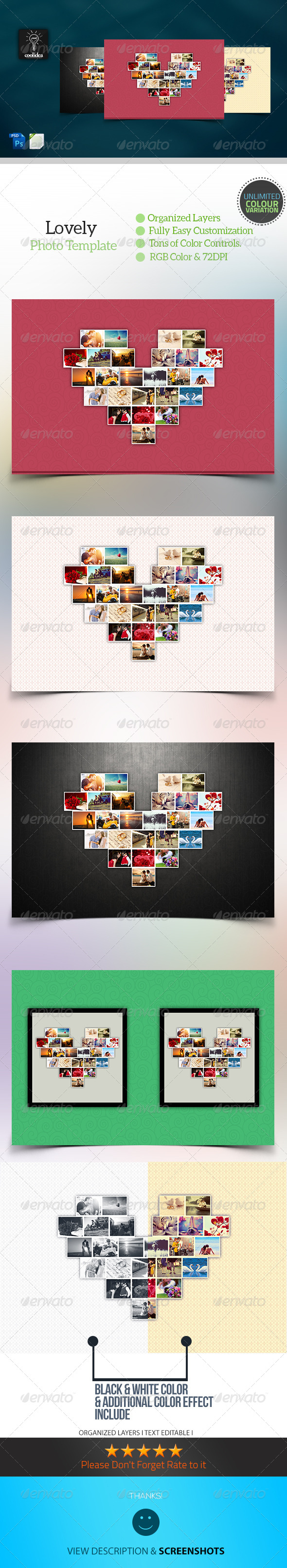 Lovely Heart Photo Template