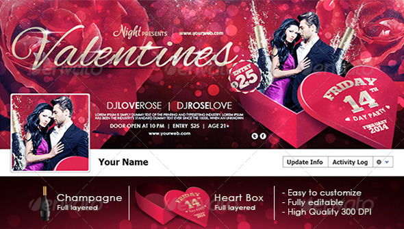 Valentines Party Facebook Timeline Cover