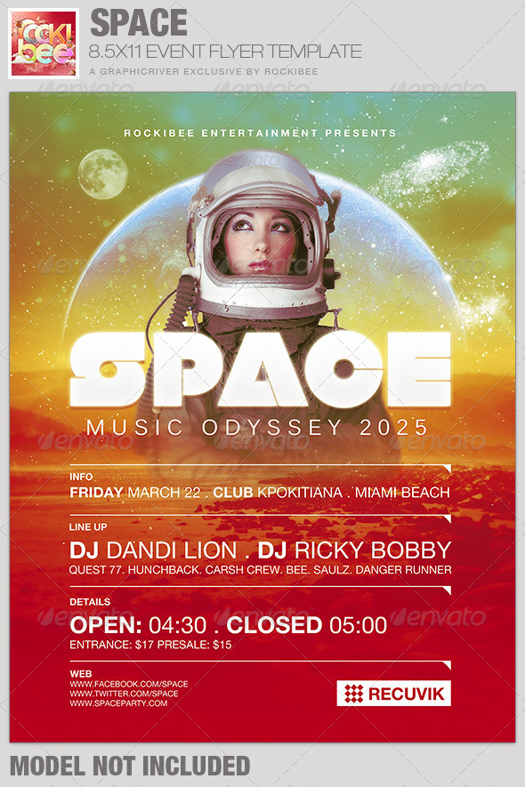 Space Event Flyer Template GraphicRiver