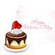 Happy Valentine's Day Card with Cake