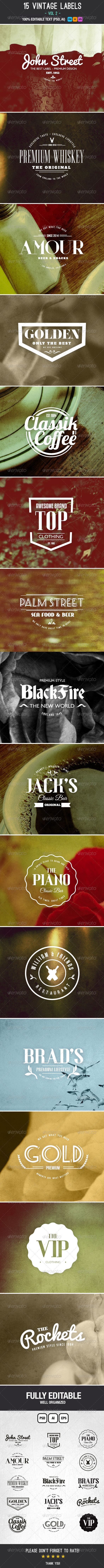 Retro Vintage Labels and Badges Vol.2 Retro Vintage Labels and Badges Vol.2
