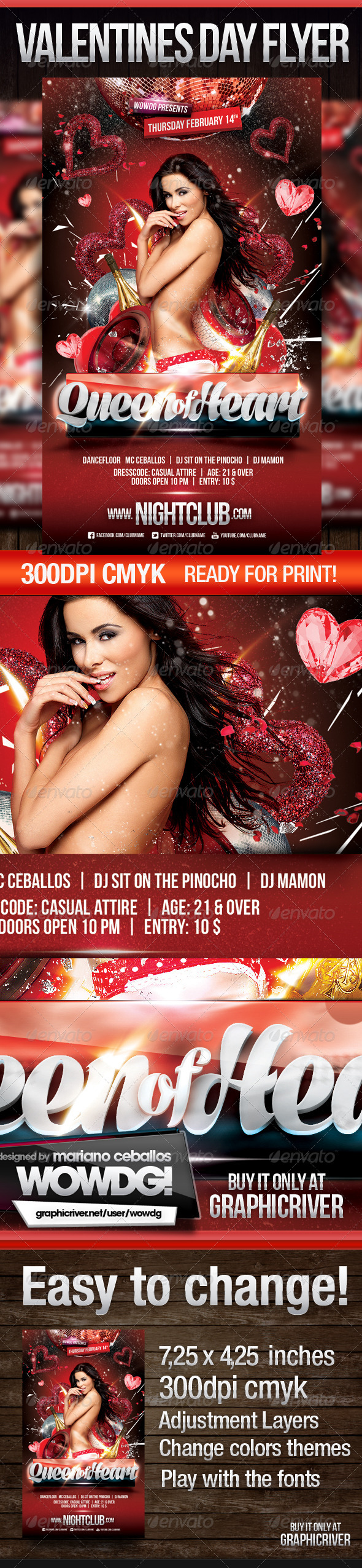 Queen of Hearts - Flyers Print Templates