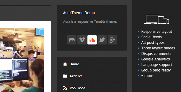 Aura - A Responsive Tumblr Theme