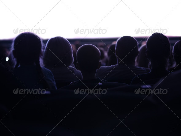 People watching cinema