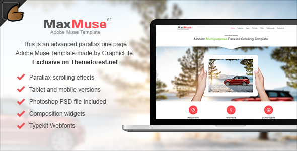 ThemeForest MaxMuse One Page Muse Template 6171136 ThemeForest MaxMuse One Page Muse Template 6171136