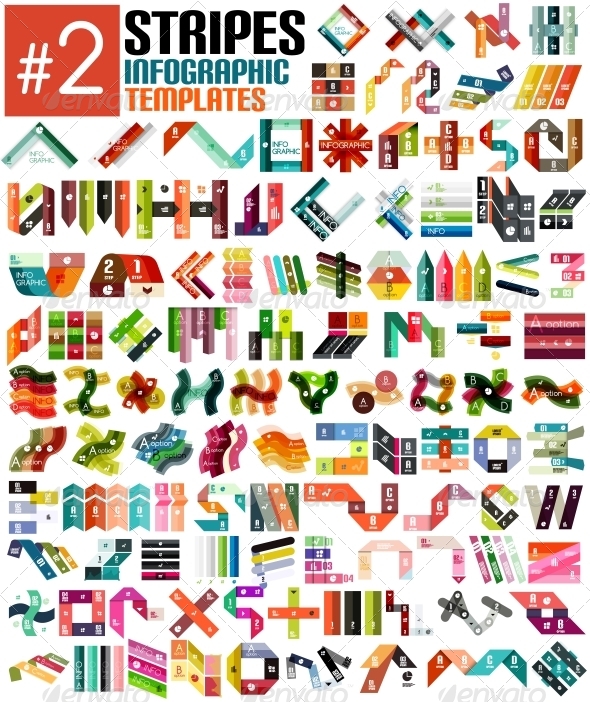 Huge Set of Stripe Infographic Templates #2 Huge Set of Stripe Infographic Templates #2