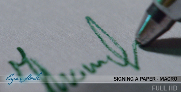 Signing a Paper Signing a Paper
