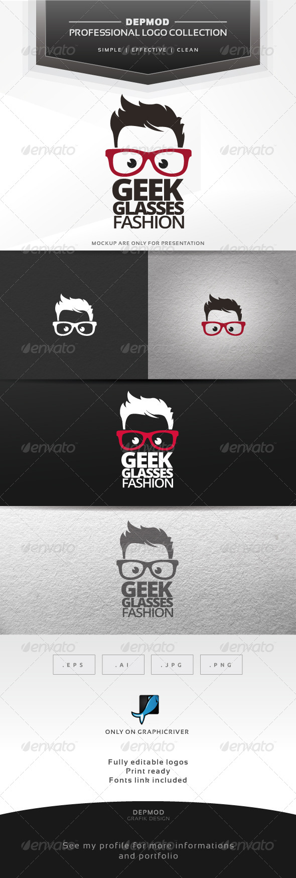 Geek Glasses Fashion Logo Geek Glasses Fashion Logo