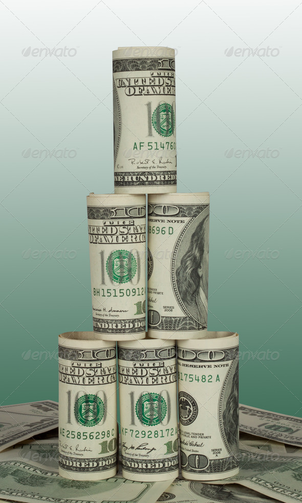 Pyramid of hundred dollar