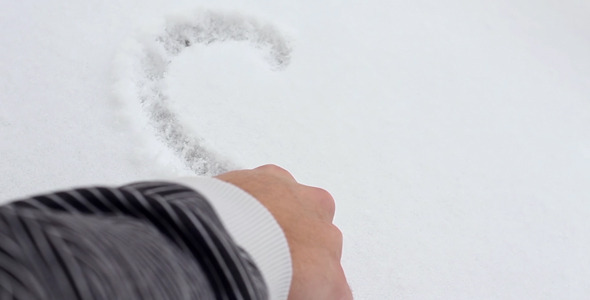 Drawing a Heart on Snow Drawing a Heart on Snow