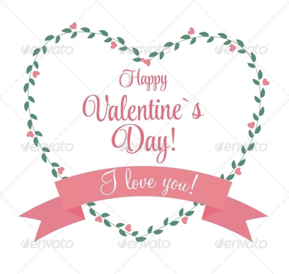 St Valentine Day's Greeting Card in Retro S