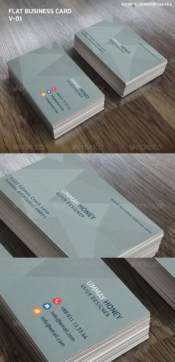 Flat Business Card V-01 Flat Business Card V-01