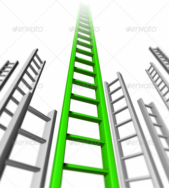 Ladder-of-success-green-isolated