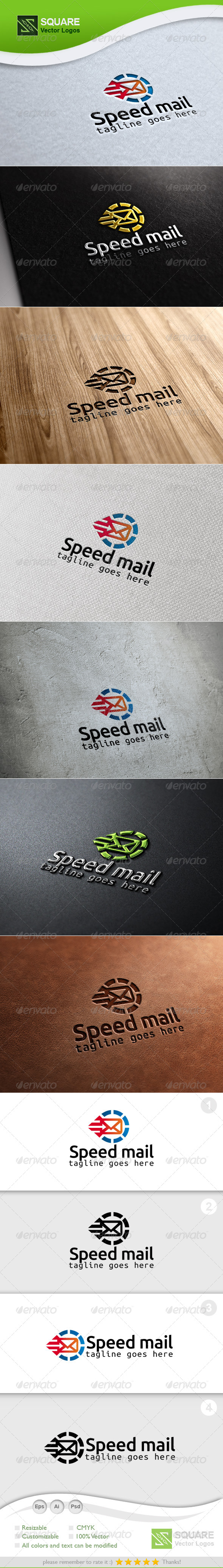 Speed, Mail Vector Logo Template