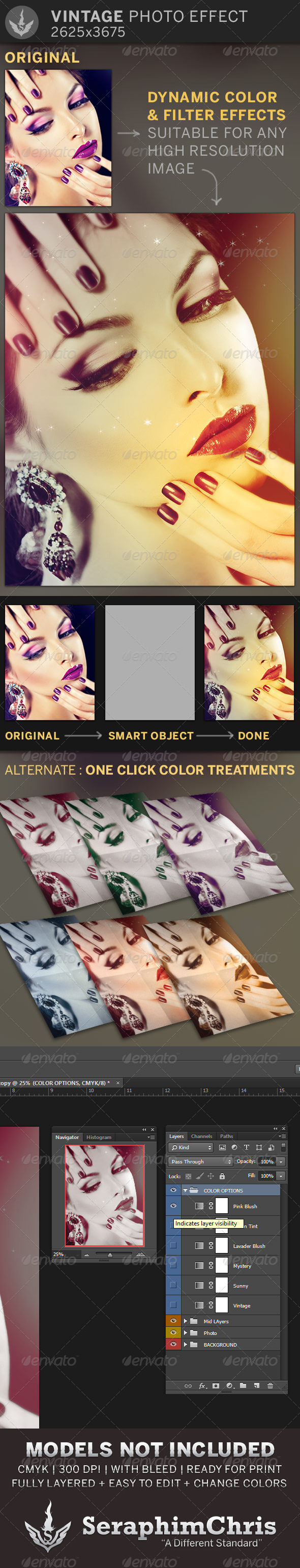 Vintage Photo Effect Template - Photo Templates Graphics