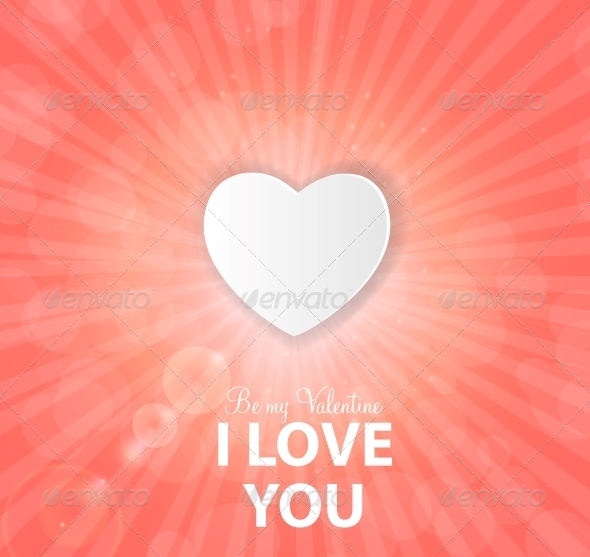 Happy Valentines Day Card with Heart. Vector