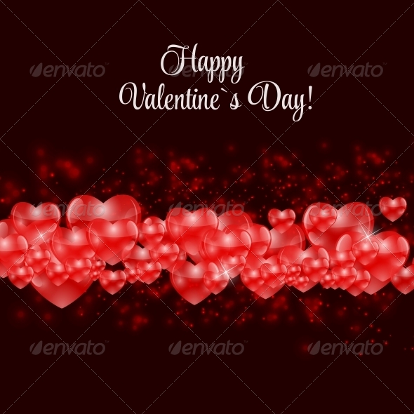 Happy Valentines Day Card with Heart. Vector