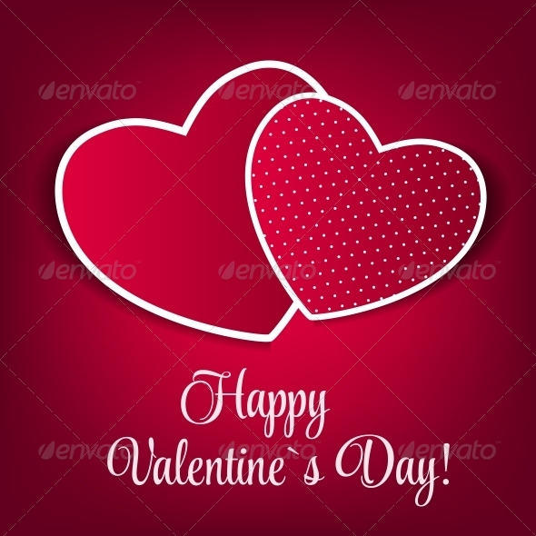 Happy Valentines Day Card with Heart. Vector