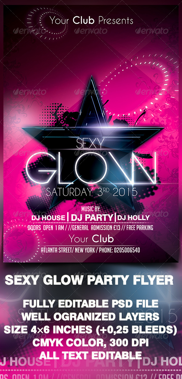 Sexy Glow Party Flyer Template