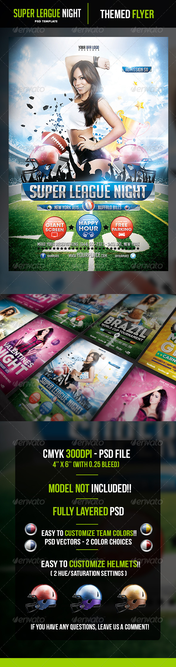 Super League Night Flyer Template - Sports Events