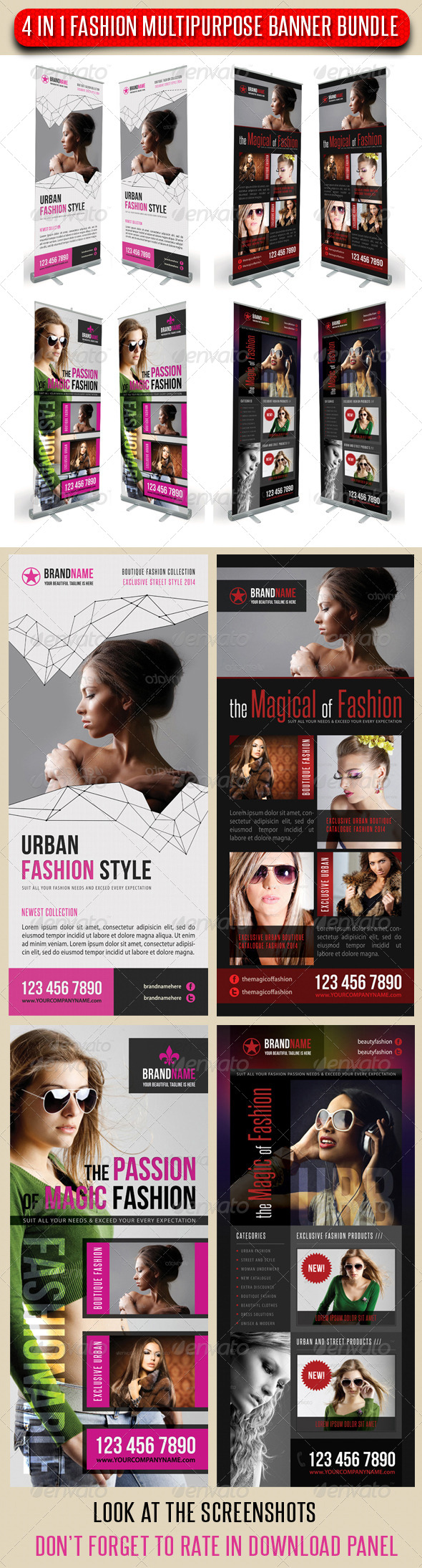 4 in 1 Fashion Multipurpose Banner Bundle 06 4 in 1 Fashion Multipurpose Banner Bundle 06