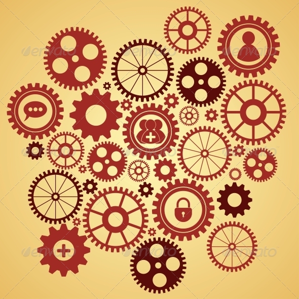 Gears with Icons Inside Gears with Icons Inside