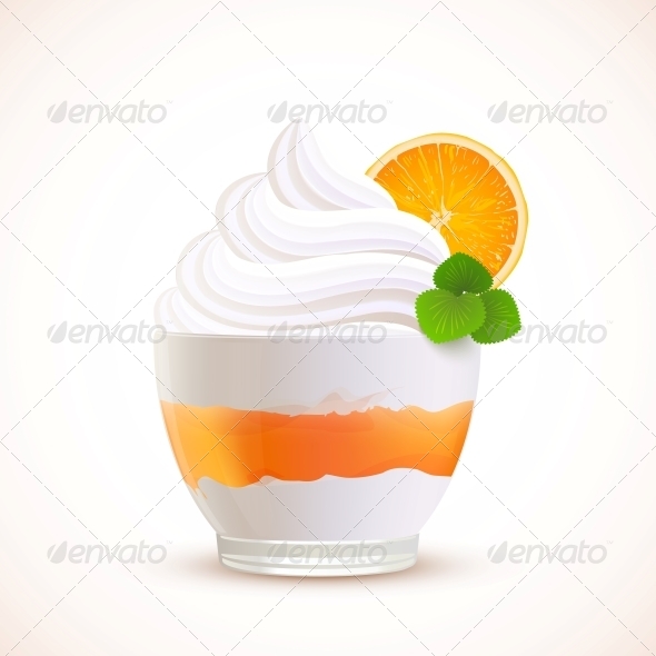 Orange Sliced Ice Cream Dessert
