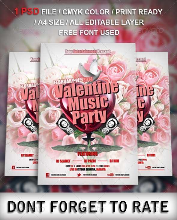 Valentine Music Party Flyer Template