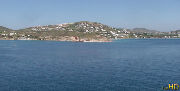Calm Sea with Hills of an Island Calm Sea with Hills of an Island