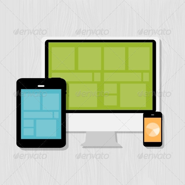 Computing Concept on Different Electronic Devices Computing Concept on Different Electronic Devices